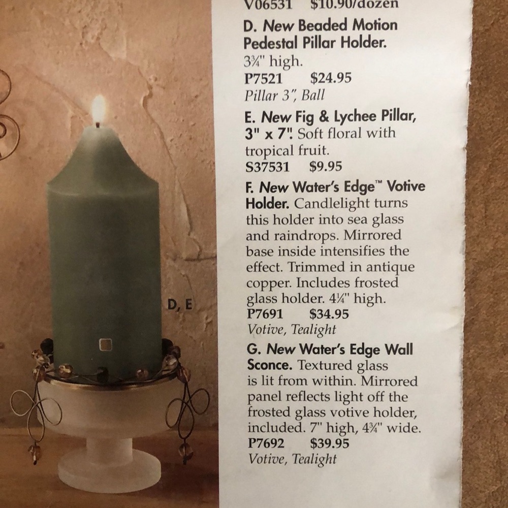 PartyLite Pedestal Pillar Holder and Pillar Candle
